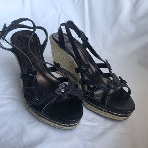 Etienne Aigner Kelly Pewter Black Wedge
